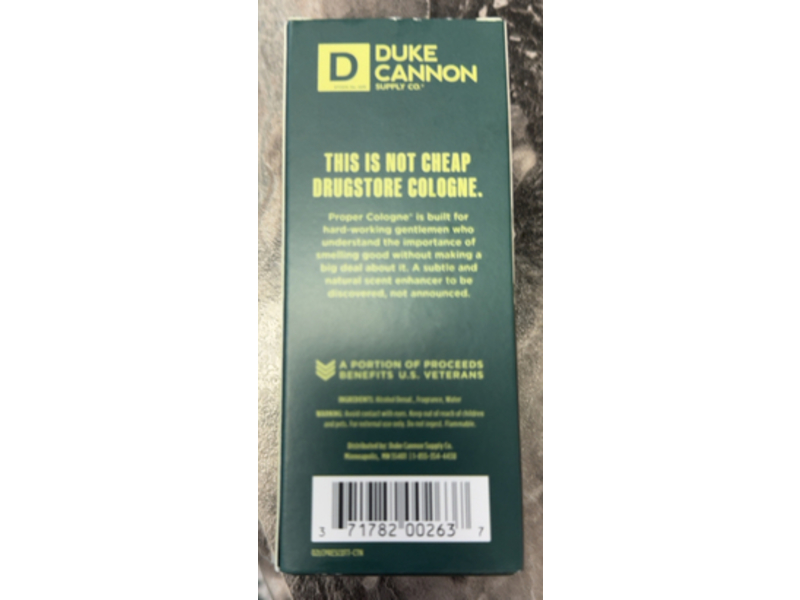 Duke Cannon Proper Cologne Eau De Parfum, Prescott, 1.7 fl oz/50 mL