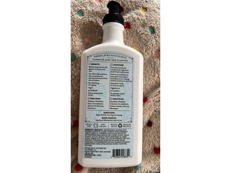 J.R Watkins. Foot & Body Lotion, Peppermint, 18 fl oz/532 mL
