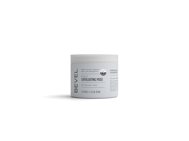 Bevel 2-In-1 Exfolating Pads, 10% Glycolic Acid, 45 Count