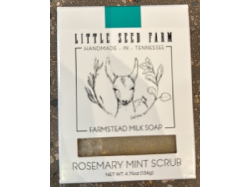 Little Seed Farm Framstead Milk Soap, Rosemary Mint Scrub, 4.75 oz/134 g, Pack Of 3