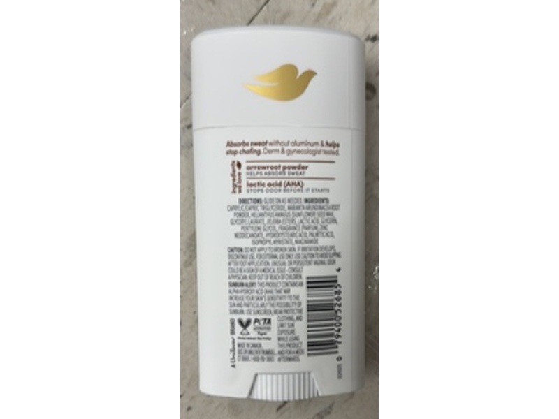 Dove Anti-Chafe Whole Body Deodorant, Coconut Vanilla, 2.4 oz/68 g