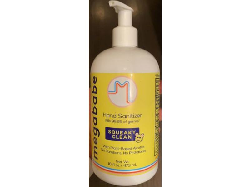Megababe Hand Sanitizer, Squeaky Clean, 16 fl oz/473 mL
