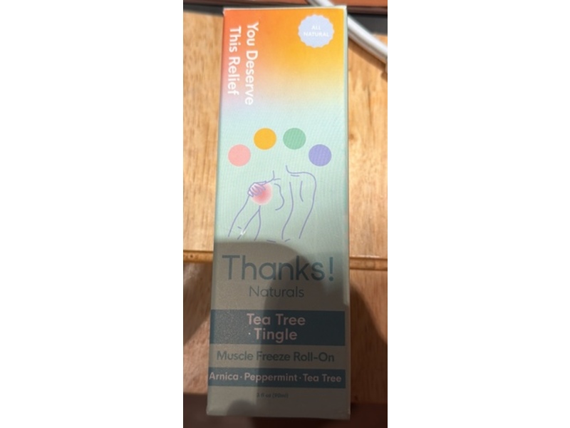 Thanks! Natural Muscle Freeze Roll On, Tea Tree Tingle, 3 fl oz/90 mL