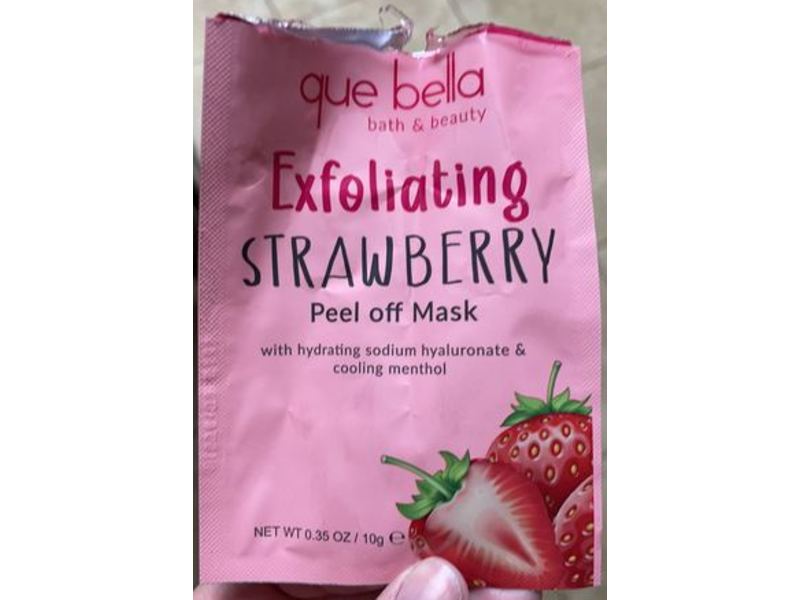 Que Bella Exfoliating Peel Off Mask, Strawberry, 0.35 oz/10 g