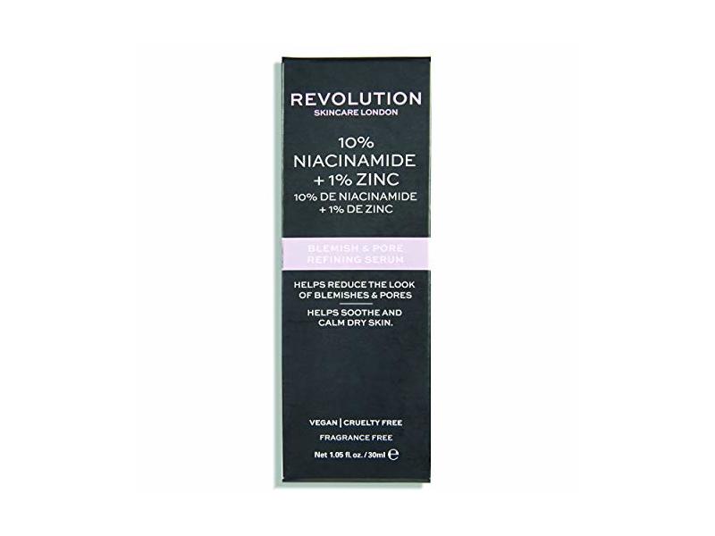 Revolution Skincare Blemish & Pore Refining Serum - 10% Niacinamide and 1% Zinc, Targets Blemishes and Large Pores, Vegan & Cruelty Free, 30ml
