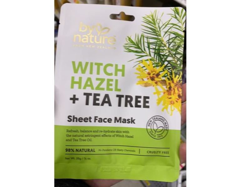 by Nature Sheet Face Mask, Witch Hazel + Tea Tree, 25 g