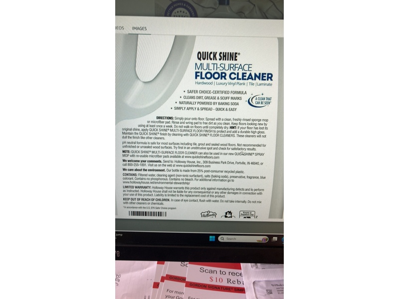 Quick Shine Multi-Surface Floor Cleaner, 64 fl oz/1893 mL