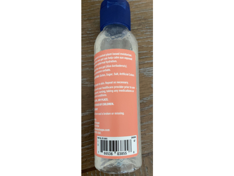 The Vitamin Shoppe Aloe Vera Gel 99% Pure, Soothing & Moisturize, 4 fl oz/118.3 mL
