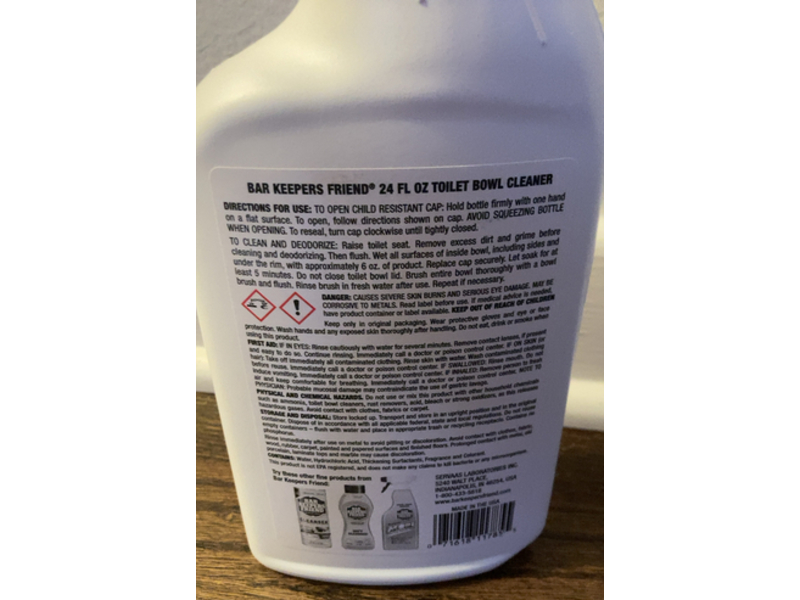 Bar Keepers Friend Toilet Bowl Cleaner, 24 fl oz/709 mL