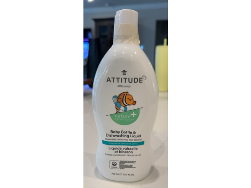 Attitude Baby Bottle & Dishwashing Liquid, Pear Nectar, 23.7 fl oz/700 mL