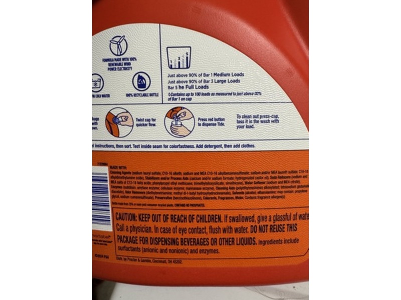 Tide+ Ultra Downy Laundry Detergent, April Fresh, 100 Loads, 128 fl oz/3.78 L