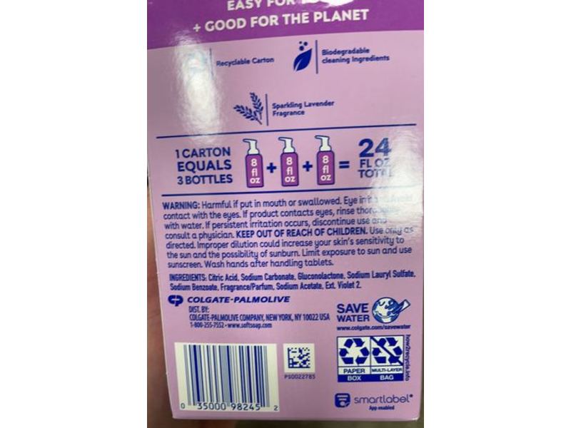 Softsoap Foaming Hand Soap Tablets, Sparkling Lavender, 3 Count