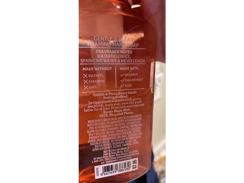 Bath & Body Works Gentle & Clean Foaming Hand Soap, Watermelon Lemonade, 8.75 oz/259 mL
