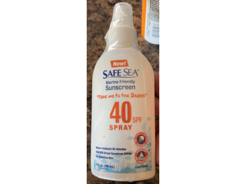 Safe Sea Marine Friendly Sunscreen Spray, SPF40, 4 fl oz/118 mL