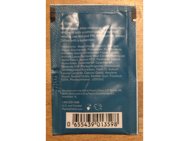 Paula's Choice Skin Balancing Pore-Reducing Toner, Niacinamide, 0.10 fl oz/3 mL