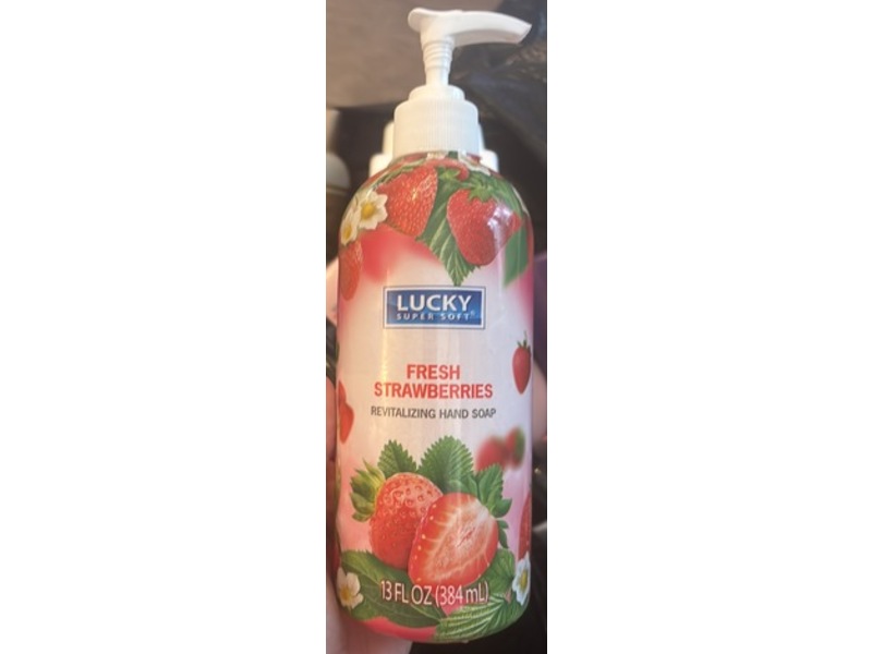 Lucky Super Soft Revitalizing Hand Soap, Fresh Strawberries, 13 fl oz/384 mL