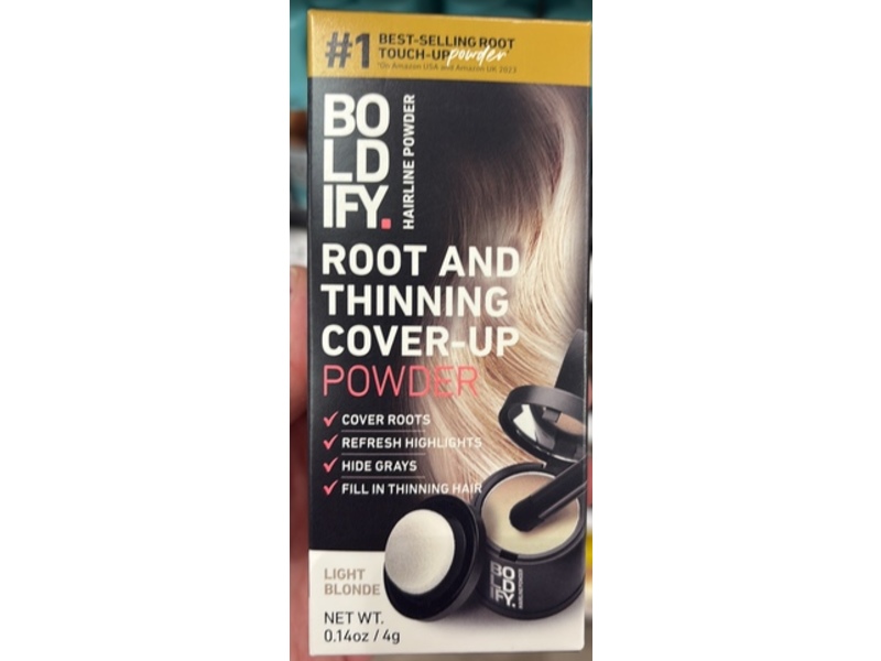 Boldify Root & Thinning Cover-Up Powder, Light Blonde, 0.14 fl oz/4 g