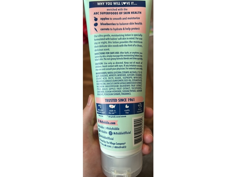 Mr. Bubble Baby Bubble Ultra Gentle Moisturizing Lotion, Sweet Violet Clouds Scent, 8 oz/237 mL, Pack Of 3