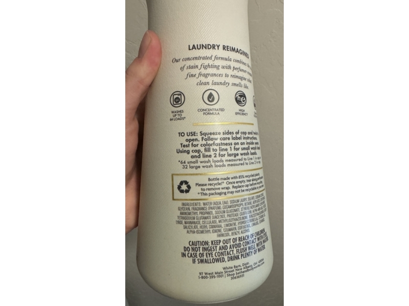 White Barn Fabric Care Detergent, Morning Rain, 32 fl oz/946 mL