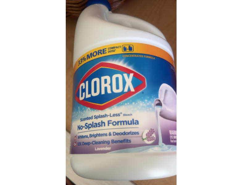 Clorox Splash-Less Bleach, Lavender, 77 fl oz/2.28 L
