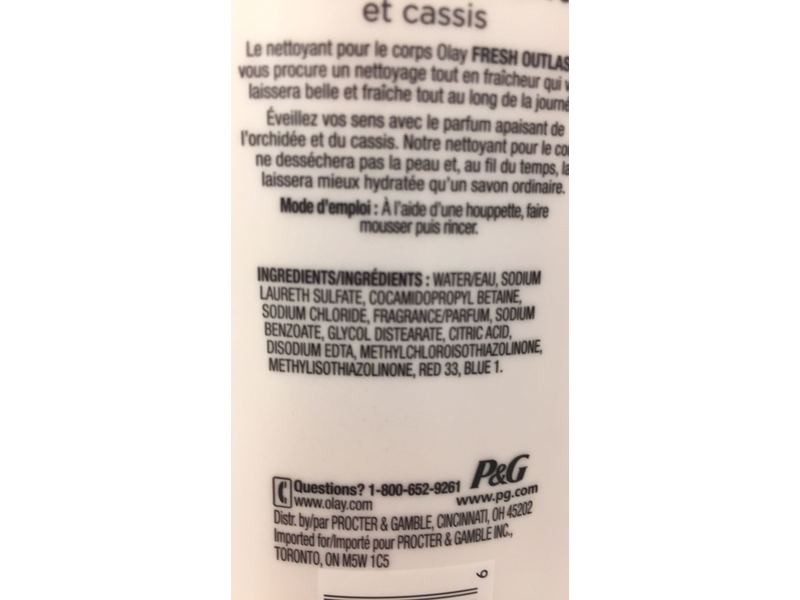 Olay Fresh Outlast Soothing Orchid & Black Currant Body Wash, 22 oz