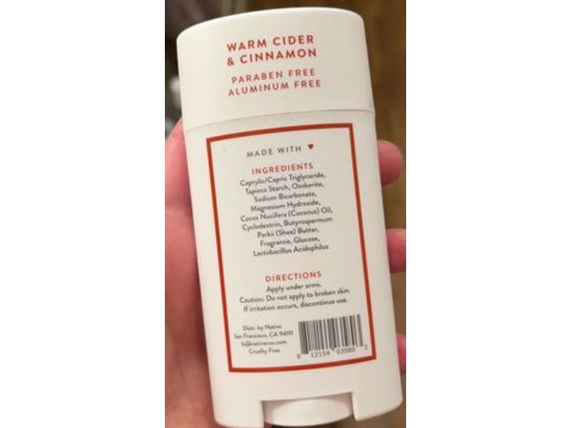 Native Deodorant, Warm Cider & Cinnamon, 2.65 oz/75 g
