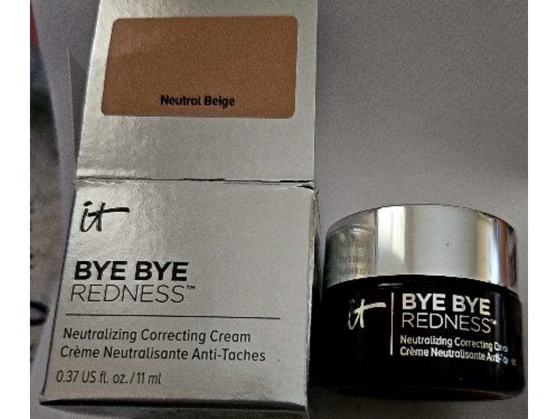 It Cosmetics Bye Bye Redness Neutralizing Correcting Cream, Transforming Neutral Beige, 0.37 fl oz/11 mL