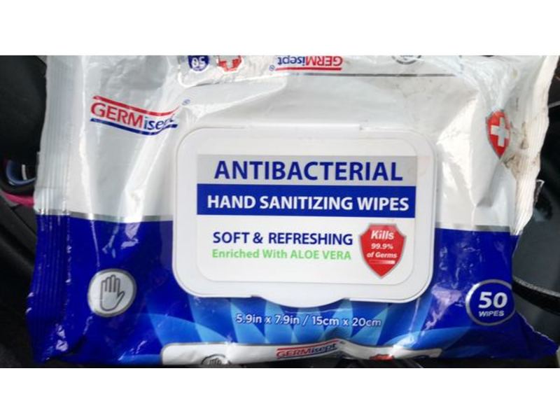 Germisept Antibacterial Hand Sanitizing Wipes, 3 Packs, 50 Count Each