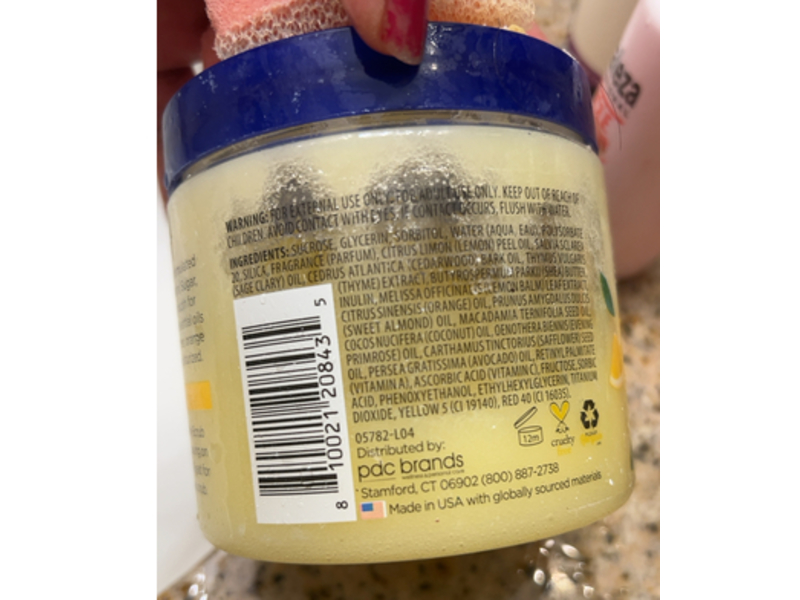 Dr Teals Shea Sugar Scrub, Prebiotic Lemon Balm, 19 oz/538 g, Pack Of 3