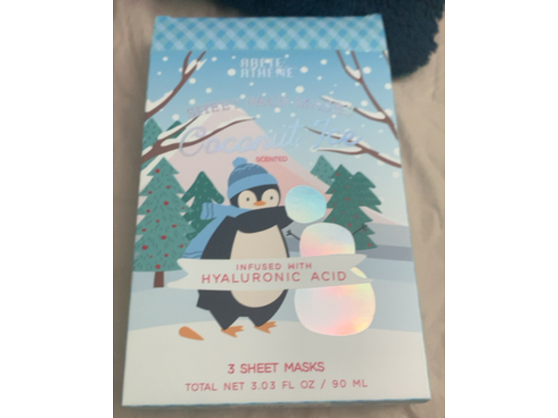 Arete & Athene Coconut Ice Sheet Face Mask, Hyaluronic Acid, 3.03 fl oz/90 mL, 3 Count