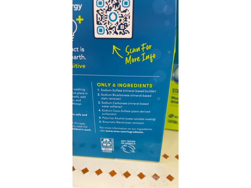 Ecos Plant Powered Laundry Detergents Packs, Free & Clear, 40 Loads