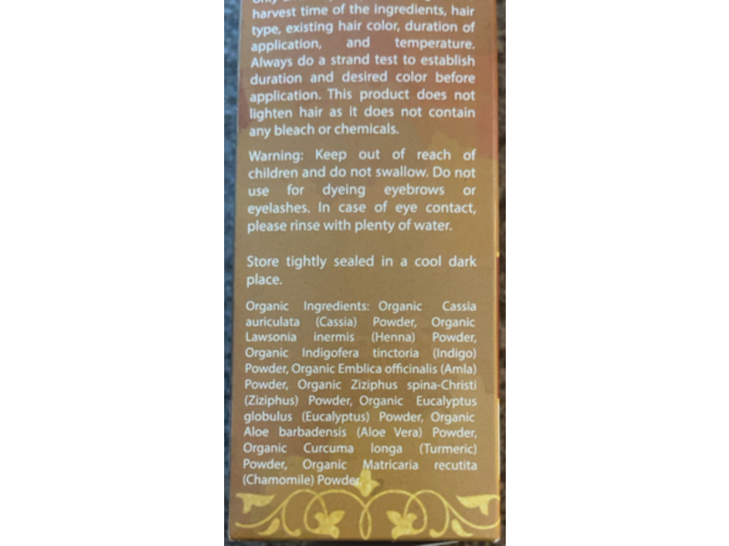 Jiva Organic Herbal Hair Color, Light Brown, 1 Application