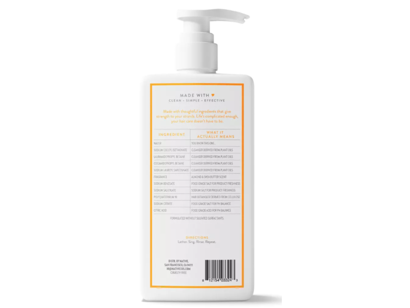 Native Hair Strengthening Shampoo, Almond & Shea Butter, 16.5 fl oz/487 mL