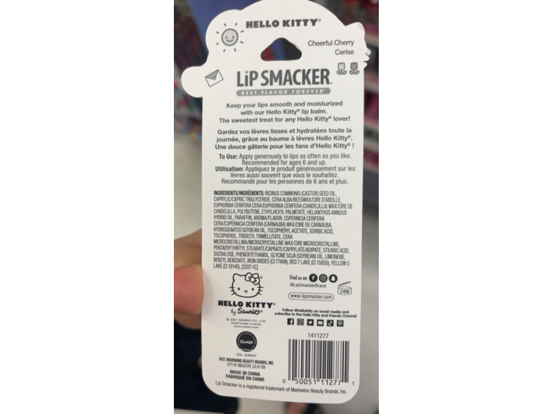 Hello Kitty Lip Smacker, Cheerful Cherry, 0.14 oz/4 g