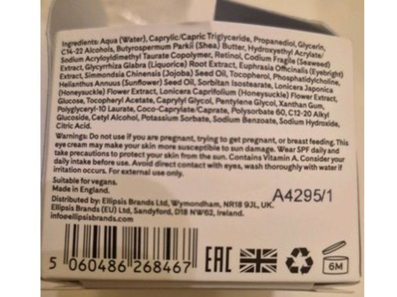 Q+A Retinol Eye Cream, 0.51 fl oz / 15 mL