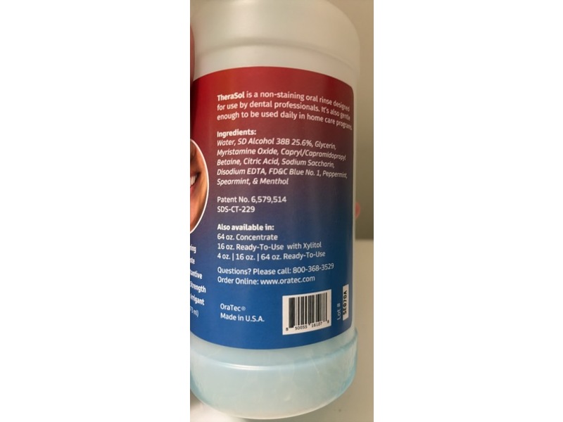 OraTec TheraSol Oral Rinse & Irrigant, Concentrate, 16 fl oz/473 mL