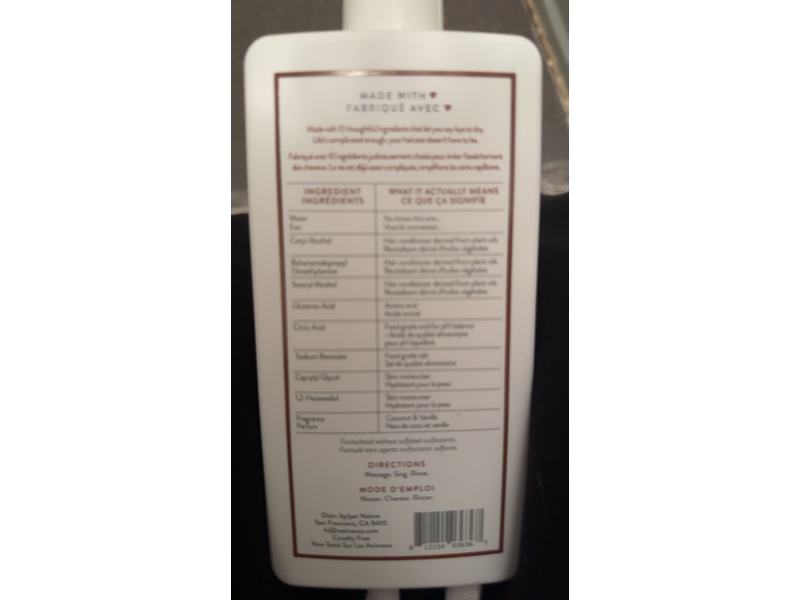 Native Moisturizing Conditioner, Coconut & Vanilla, 16.5 fl oz/487 mL