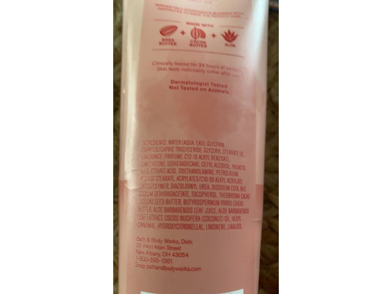 Bath and Body Works Honeysuckle Peach Tea 24 Hour Moisture Body Cream 8 Ounce Full Size Spring 2021