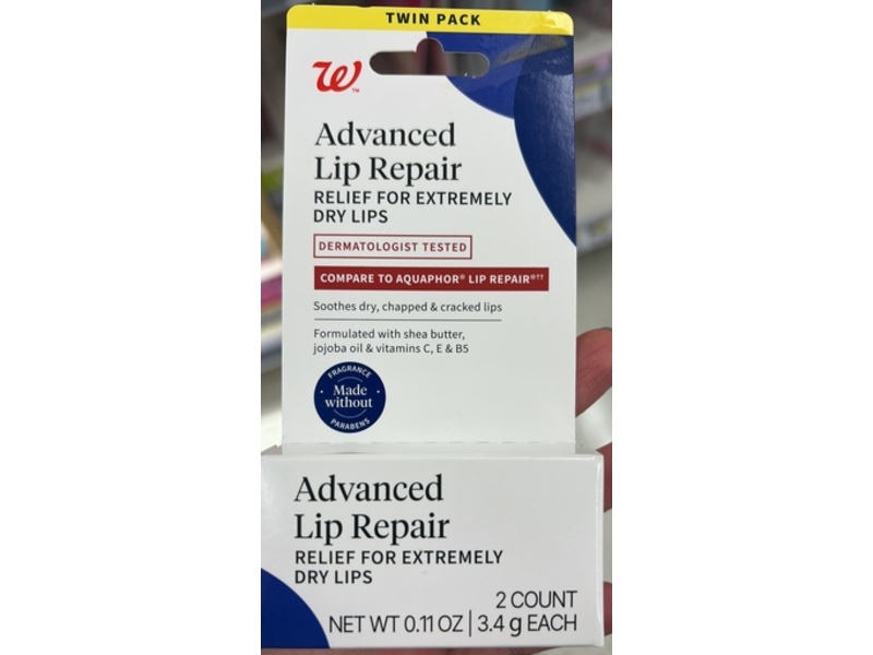 Walgreens Advanced Lip Repair, 0.11 oz/3.4 g, Pack Of 2
