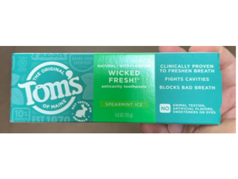 Toms of Maine Wicked Fresh! Anticavity Toothpaste, Spearmint Ice, 4.0 oz/113 g
