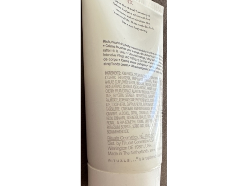 The Ritual Of Sakura Magic Touch Body Cream, Organic Rice Milk & Cherry Blossom, 2.3 fl oz/70 mL