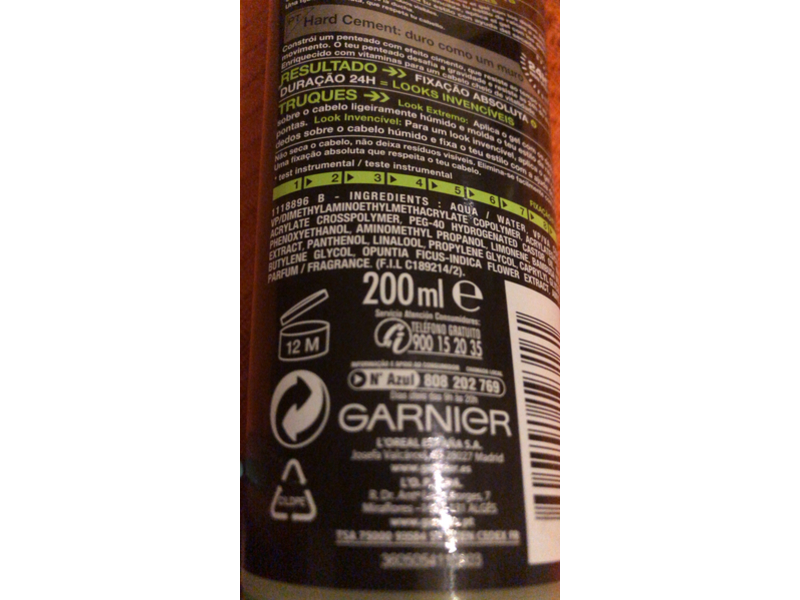 Garnier Fructis Style Hard Cemento Fixing Gel, 200 mL