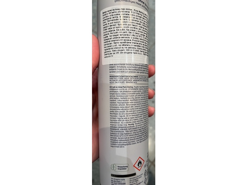 Balea Pure Styling hairspray, 300 mL