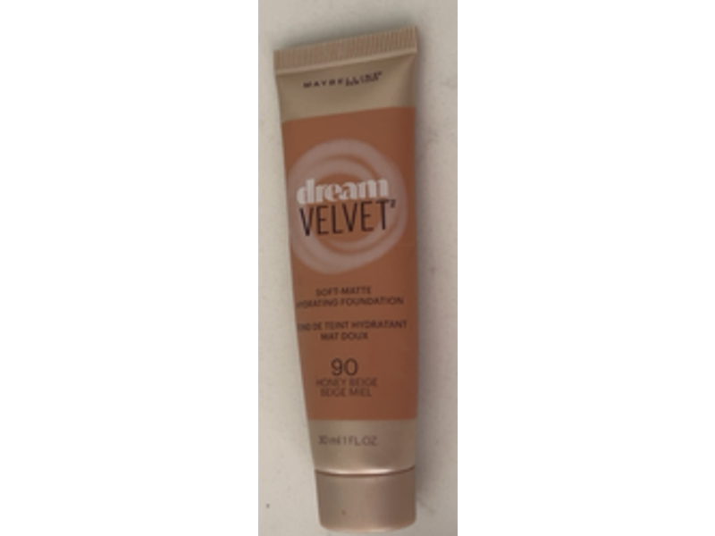 Maybelline New York Dream Velvet Soft-Matte Hydrating Foundation, 90 Honey Beige, 1 fl oz/30 mL