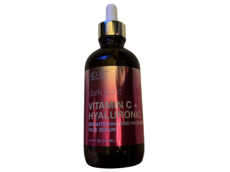 ND-81 Clinical Solutions Dark Spot Vitamin C + Hyaluronic Brightening and Hydrating Face Serum, 3.75 fl oz/111 mL