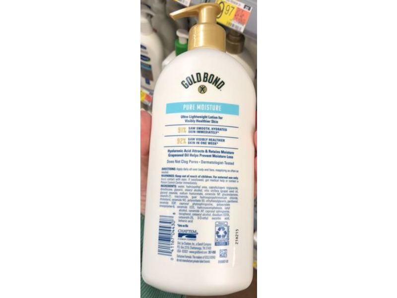 Gold Bond Pure Moisture Daily Body & Face Lotion, Normal To Dry Skin, 14 oz/396 g