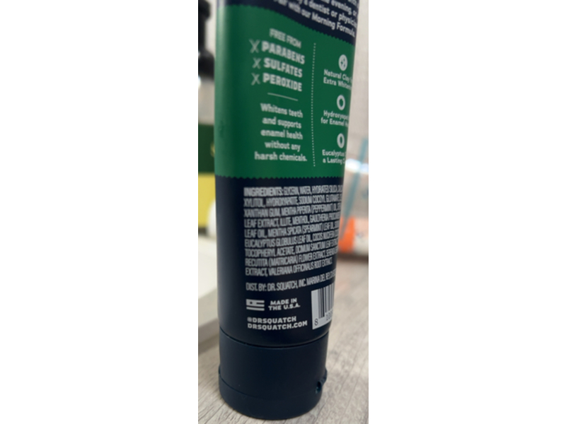 Dr. Squatch Night Formula Men's Natural Whitening Toothpaste, Soothing Spearmint, 4.7 oz