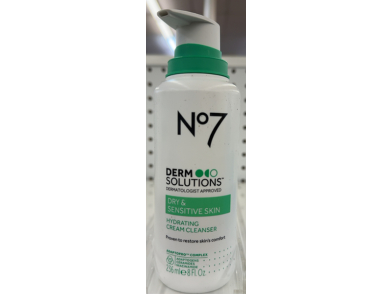 No7 Derm Solutions Hydrating Cream Cleanser, 8 fl oz/236 mL