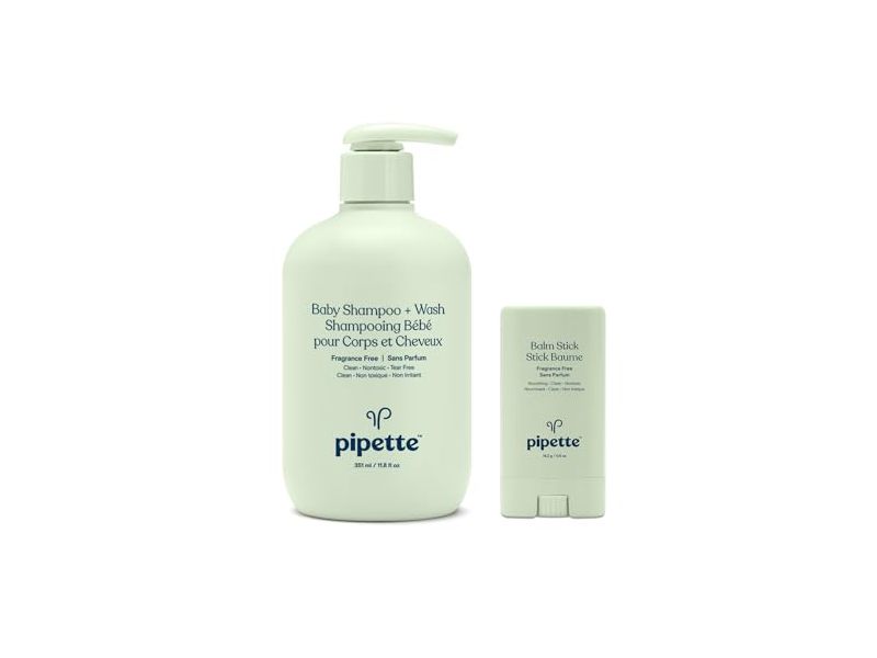 Pipette Fragrance Free Baby Shampoo + Wash & Balm Stick Duo