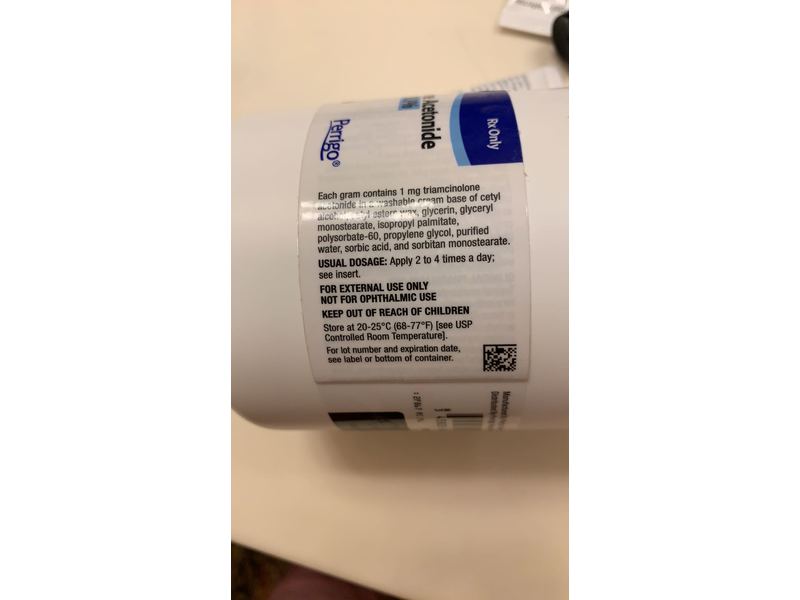 Triamcinolone Acetonide Cream USP, 0.1%, 1 lb (454 g), Perrigo (RX)
